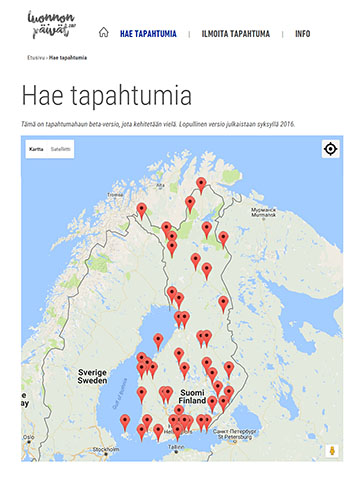Suomen luonnon päivän karttapalvelukuva